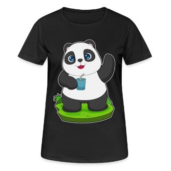 Panda Saft - Frauen T-Shirt atmungsaktiv - Schwarz - Vorne - AI Model Female 172 light (172cm)