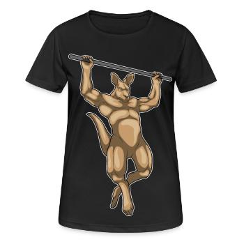 Kangaroo Bodybuilder Pull-Ups Bodybuilding - Women's Breathable T-Shirt - black - Front - AI Model Female 172 light (172cm)
