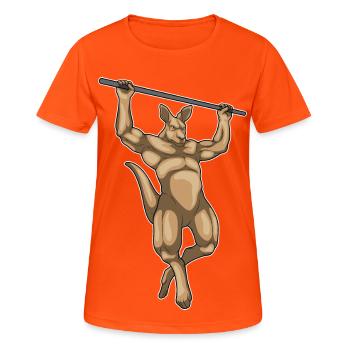 Kangaroo Bodybuilder Pull-Ups Bodybuilding - Women's Breathable T-Shirt - neon orange - Front - AI Model Female 172 dark (172cm)