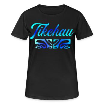 TIKEHAU (bleu lagon) - T-shirt respirant Femme - noir - Devant - AI Model Female 172 light (172cm)