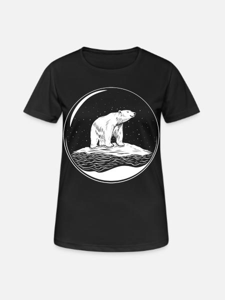 Eisbär auf Eisscholle Save the polarbear - Frauen T-Shirt atmungsaktiv - Schwarz