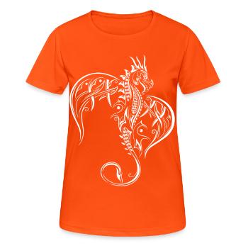 Drache Fantasy Feuerdrache - Frauen T-Shirt atmungsaktiv - Neonorange - Vorne - AI Model Female 172 dark (172cm)