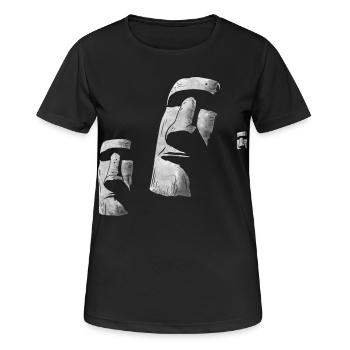 Moai Köpfe Osterinsel Polynesien - Frauen T-Shirt atmungsaktiv - Schwarz - Vorne - AI Model Female 172 light (172cm)