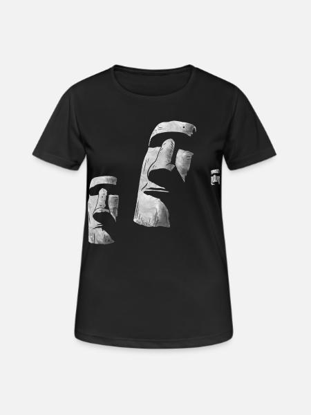 Moai Köpfe Osterinsel Polynesien - Frauen T-Shirt atmungsaktiv - Schwarz