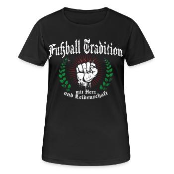 Fußball Tradition Ultras - Frauen T-Shirt atmungsaktiv - Schwarz - Vorne - AI Model Female 172 light (172cm)