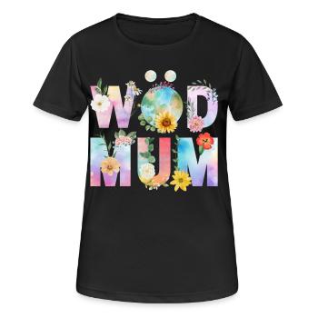 Wöd Mum - Maman du monde, Meilleure maman, Fête des mères - T-shirt respirant Femme - noir - Devant - AI Model Female 172 light (172cm)