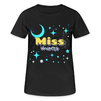Miss univers humour funny ambiance - T-shirt respirant Femme - noir - Devant - AI Model Female 172 light (172cm)