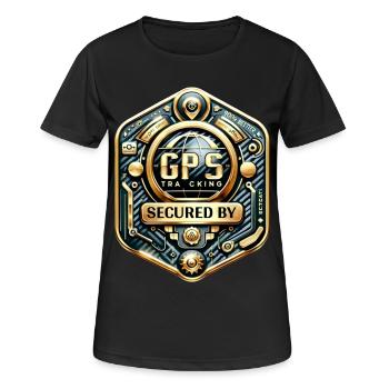 GPS Anti Theft Sticker Carbon-Gold - Women's Breathable T-Shirt - black - Front - AI Model Female 172 light (172cm)