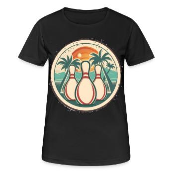 Graphismes de bowling - T-shirt respirant Femme - noir - Devant - AI Model Female 172 light (172cm)