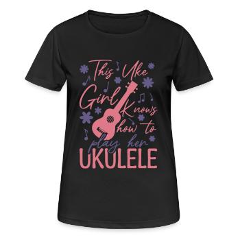 Uke Girl - Women's Breathable T-Shirt - black - Front - AI Model Female 172 light (172cm)