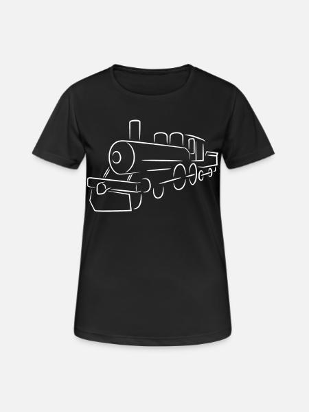 Dampflokomotive - Dame T-shirt svedtransporterende - sort