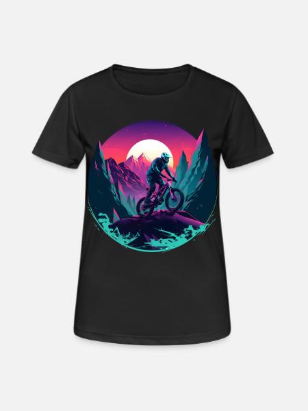 VTT Vaporwave - T-shirt respirant Femme - noir