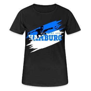 Fußball Hamburg Norden Fan - Frauen T-Shirt atmungsaktiv - Schwarz - Vorne - AI Model Female 172 light (172cm)