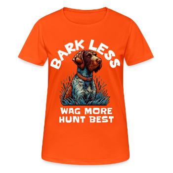 Jagdhund Jagdsaison Jagdliebhaber Vierbeiner - Frauen T-Shirt atmungsaktiv - Neonorange - Vorne - AI Model Female 172 dark (172cm)