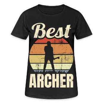 Best Archer - Frauen T-Shirt atmungsaktiv - Schwarz - Vorne - AI Model Female 172 light (172cm)
