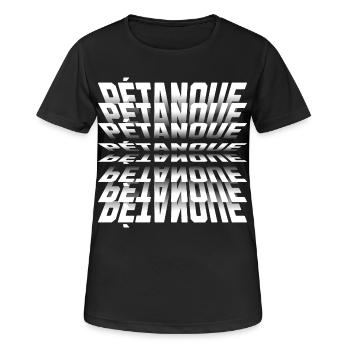 Boules de pétanque pour pétanque, pétanque et pétanque - T-shirt respirant Femme - noir - Devant - AI Model Female 172 light (172cm)