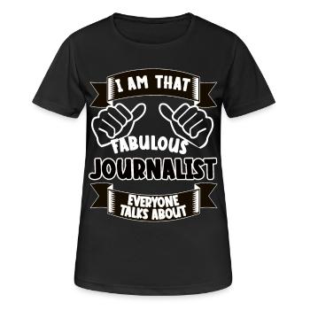 Journaliste Drôle Dicton Idée Cadeau - T-shirt respirant Femme - noir - Devant - AI Model Female 172 light (172cm)