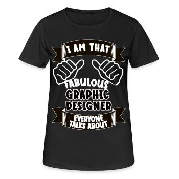 Grafikdesigner Lustiger Spruch Geschenk - Frauen T-Shirt atmungsaktiv - Schwarz - Vorne - AI Model Female 172 light (172cm)