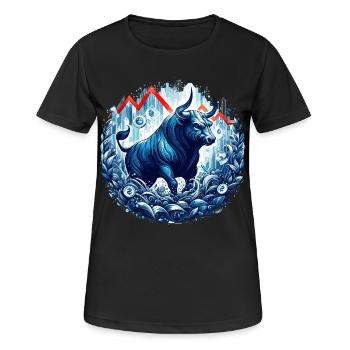 Finance Actions Taureau Wall Street Cadeau - T-shirt respirant Femme - noir - Devant - AI Model Female 172 light (172cm)