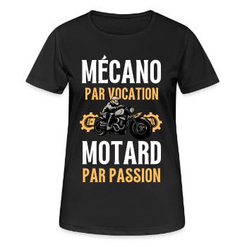 mécanicien et motard 2 - T-shirt respirant Femme - noir - Devant - AI Model Female 172 light (172cm)