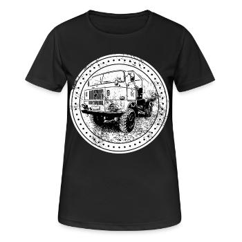 W50 Lkw - Frauen T-Shirt atmungsaktiv - Schwarz - Vorne - AI Model Female 172 light (172cm)