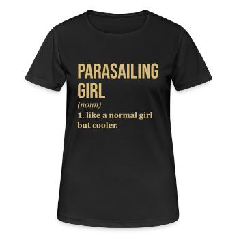 Parachute ascensionnel - T-shirt respirant Femme - noir - Devant - AI Model Female 172 light (172cm)