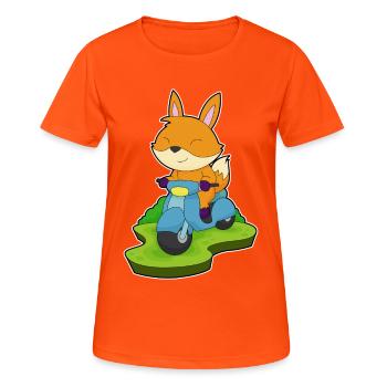 Trottinette Fuchs - T-shirt respirant Femme - orange néon - Devant - AI Model Female 172 dark (172cm)
