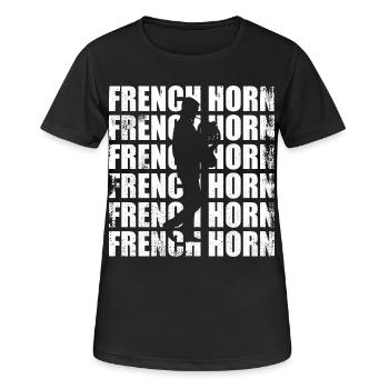 Vintage Horn - Frauen T-Shirt atmungsaktiv - Schwarz - Vorne - AI Model Female 172 light (172cm)