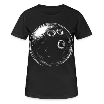 Dessin de boule de bowling - T-shirt respirant Femme - noir - Devant - AI Model Female 172 light (172cm)