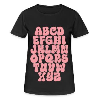 Buchstaben ABC Alphabet - Frauen T-Shirt atmungsaktiv - Schwarz - Vorne - AI Model Female 172 light (172cm)