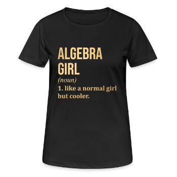 Algebra - Frauen T-Shirt atmungsaktiv - Schwarz - Vorne - AI Model Female 172 light (172cm)