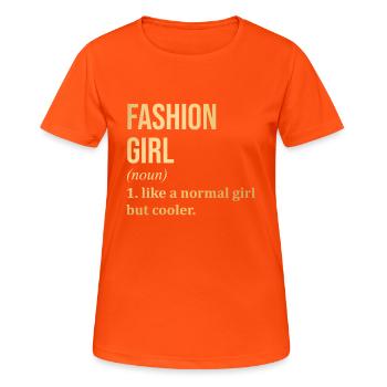 mode - T-shirt respirant Femme - orange néon - Devant - AI Model Female 172 dark (172cm)