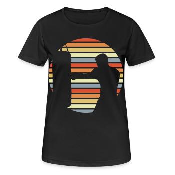 Dessin de boxeur - T-shirt respirant Femme - noir - Devant - AI Model Female 172 light (172cm)