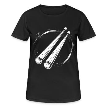 Drumsticks Sketch - Women's Breathable T-Shirt - black - Front - AI Model Female 172 light (172cm)