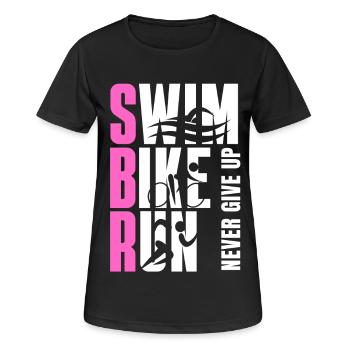 TRIATHLON MÄDCHEN WELLIG PINK - Frauen T-Shirt atmungsaktiv - Schwarz - Vorne - AI Model Female 172 light (172cm)
