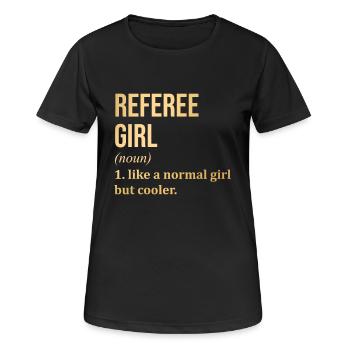 Arbitre - T-shirt respirant Femme - noir - Devant - AI Model Female 172 light (172cm)