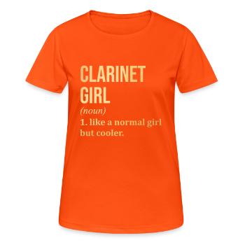Clarinet - Women's Breathable T-Shirt - neon orange - Front - AI Model Female 172 dark (172cm)