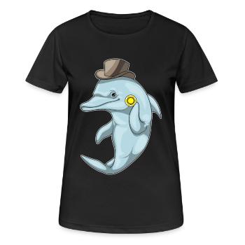 Dolphin Poker Jetons de Poker - T-shirt respirant Femme - noir - Devant - AI Model Female 172 light (172cm)