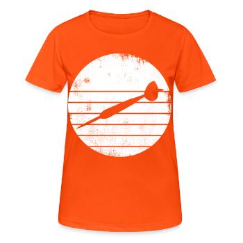 Dartpfeil Skizze - Frauen T-Shirt atmungsaktiv - Neonorange - Vorne - AI Model Female 172 dark (172cm)