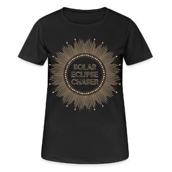 Solar eclipse chaser - Frauen T-Shirt atmungsaktiv - Schwarz - Vorne - AI Model Female 172 light (172cm)