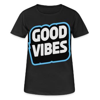 Gute Laune Statement typografisch - Frauen T-Shirt atmungsaktiv - Schwarz - Vorne - AI Model Female 172 light (172cm)