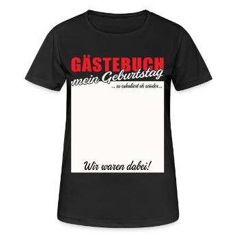 Guestbook Birthday Greeting - Women's Breathable T-Shirt - black - Front - AI Model Female 172 light (172cm)