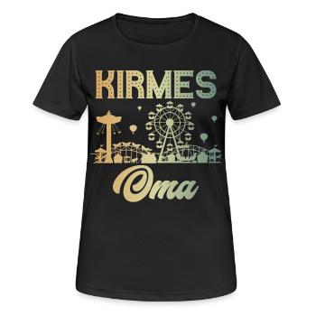 Kirmes Oma Jahrmarkt Rummel Volksfest - Frauen T-Shirt atmungsaktiv - Schwarz - Vorne - AI Model Female 172 light (172cm)