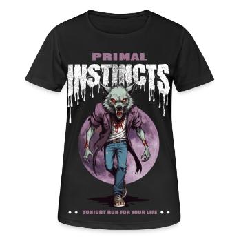 Werwolf bei Nacht - Frauen T-Shirt atmungsaktiv - Schwarz - Vorne - AI Model Female 172 light (172cm)