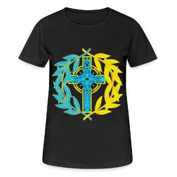 Kreuz Kreuze Kruzifix - Frauen T-Shirt atmungsaktiv - Schwarz - Vorne - AI Model Female 172 light (172cm)