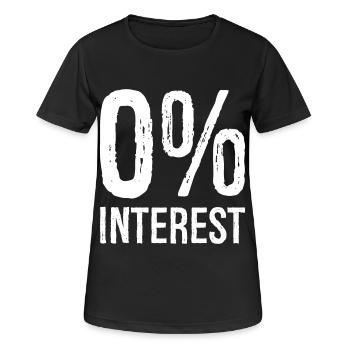 0% Interest funny - Women's Breathable T-Shirt - black - Front - AI Model Female 172 light (172cm)