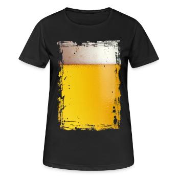 Bier - Frauen T-Shirt atmungsaktiv - Schwarz - Vorne - AI Model Female 172 light (172cm)