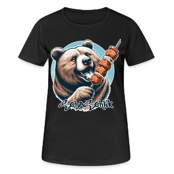 Shashlik Meat Skewer Bear Gift - Women's Breathable T-Shirt - black - Front - AI Model Female 172 light (172cm)