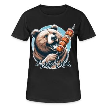 Shashlik Meat Skewer Bear Gift - Women's Breathable T-Shirt - black - Front - AI Model Female 172 light (172cm)