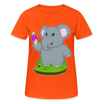 Elephant Waffle Ice Cream - Women's Breathable T-Shirt - neon orange - Front - AI Model Female 172 dark (172cm)